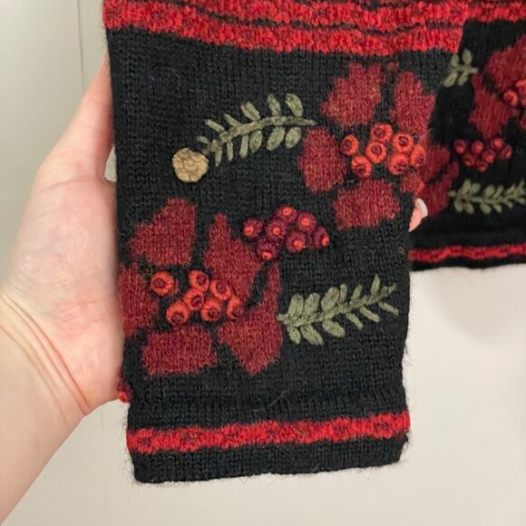 Vintage XL Frost long sleeve jacket embroidered floral cottagecore knit cardigan - Picture 6 of 12